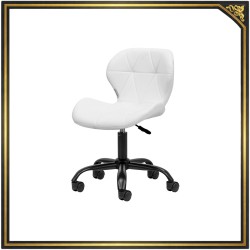 White cushioned cosmetic stool